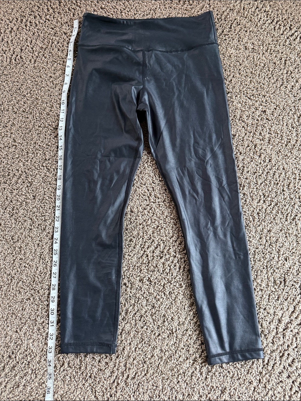 ZYIA women’s (8-10} Black Faux Leather-Style Leggings